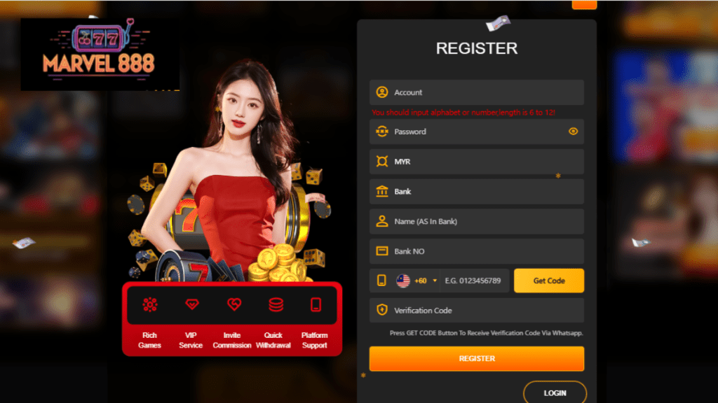 Register free credit casino Malaysia at MARVEL888 to play slot games